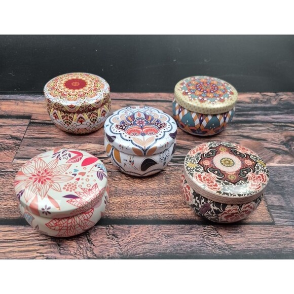 Set of 5 Earthy Scented Votive Candles Boho Aromatherapy Yoga Gift Self Care Lot - Picture 2 of 9